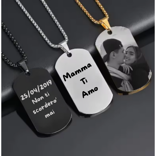 Collana o Portachiavi Personalizzabile Con Testo "MEMORIES"