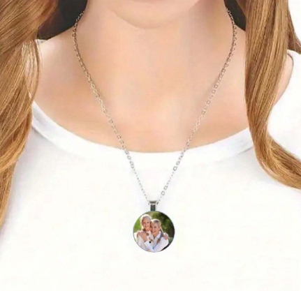 Collana Personalizzabile con Foto a Colori e Testo "LOVECIRCLE"