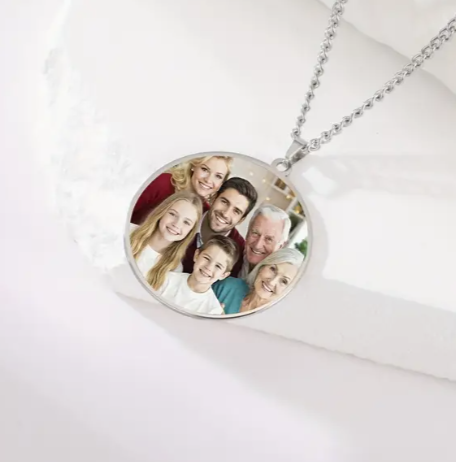 Collana Personalizzabile con Foto a Colori e Testo "LOVECIRCLE"