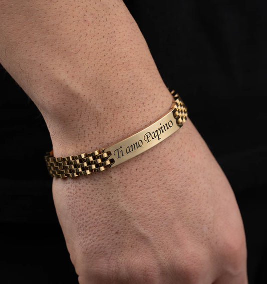 Bracciale da Uomo Personalizzabile con Incisione "VIRTUS"