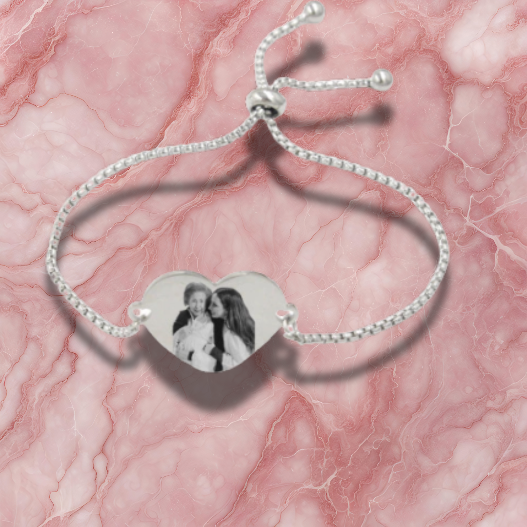 Bracciale con Cuore Personalizzabile con Foto e Testo "HEARTSHINE"