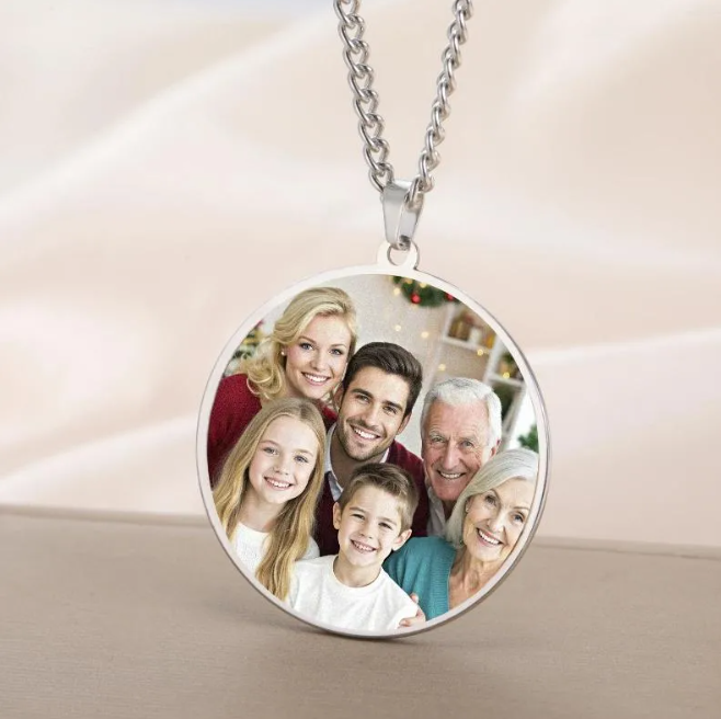 Collana Personalizzabile con Foto  a Colori  e Testo "LOVECIRCLE"