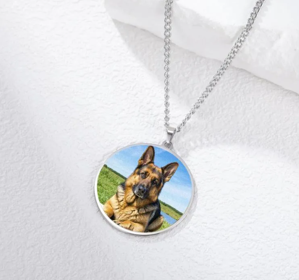 Collana Personalizzabile con Foto  a Colori  e Testo "LOVECIRCLE"