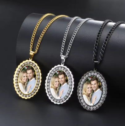 Collana Personalizzabile con Foto a Colori  e Dedica "CHARM ME"