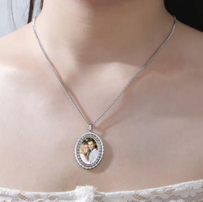 Collana Personalizzabile con Foto a Colori  e Dedica "CHARM ME"