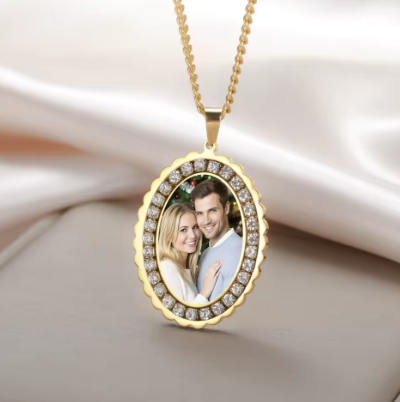 Collana Personalizzabile con Foto a Colori  e Dedica "CHARM ME"