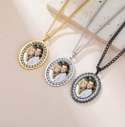 Collana Personalizzabile con Foto a Colori  e Dedica "CHARM ME"