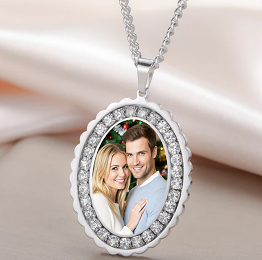 Collana Personalizzabile con Foto a Colori  e Dedica "CHARM ME"