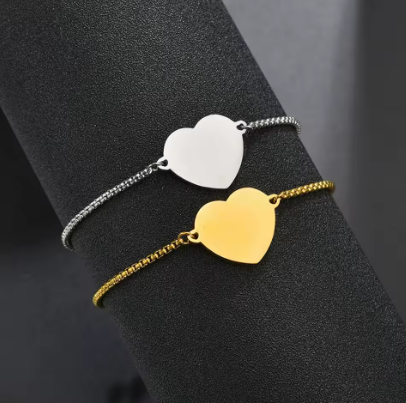 Bracciale con Cuore Personalizzabile con Foto e Testo "HEARTSHINE"