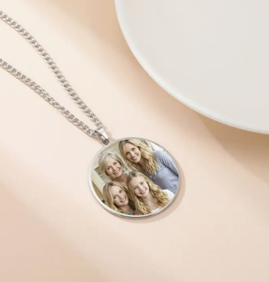 Collana Personalizzabile con Foto  a Colori  e Testo "LOVECIRCLE"