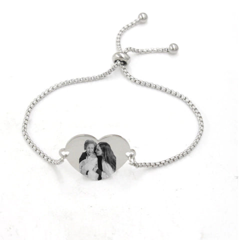 Bracciale con Cuore Personalizzabile con Foto e Testo "HEARTSHINE"